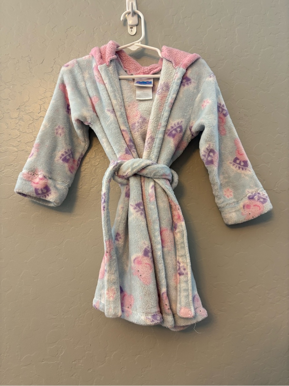 Peppa Pig warm fleece hooded bathrobe size 3t